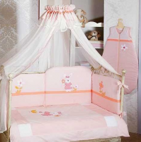 Детское постельное белье для девочек малышей из хлопка Sestetto High Long Lapin - Фото №1