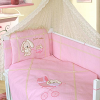 Детское постельное белье для девочек малышей из хлопка Sweet Rabbit - Фото №1